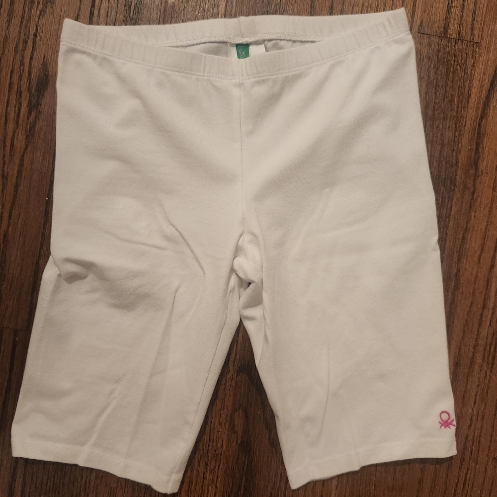 White Benetton Biker Shorts